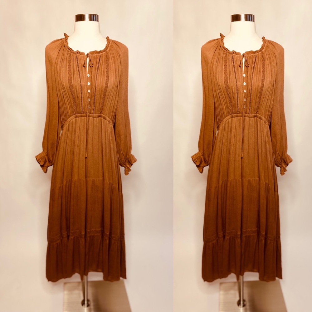 Cottagecore Rustic Peasant Bohemian Maxi Dress